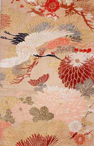 Flying Crane Traditional 2126 Japanese Textile Art